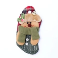 Calcetín de Navidad bolsa de regalo con muñeco de reno de peluche y detalles en rojo y verde - Reno