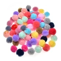 Colorful mesh pom pom pet hair ties made of soft tulle in multiple vibrant colors - Small Ball Style (FL013) / Multicolor Mixed