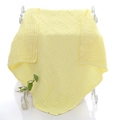 Soft pale yellow muslin baby towel with textured multi-layer cotton fabric hanging - 110*110CM / Light Yellow