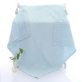 Light blue soft cotton bubble gauze baby towel with absorbent waffle texture for newborns - 110*110CM / Aqua Blue