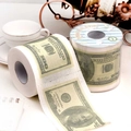 Novelty toilet paper roll featuring a realistic 100 dollar bill pattern print - Dollar Sign