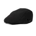 Klassieke zwarte platte pet baret met verstelbare zijgesp voor dames en heren - Verstelbaar / Zwart