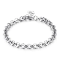 Elegante bracciale in acciaio al titanio argento con maglie tonde e chiusura a moschettone - Color Acciaio
