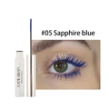 Detail of sapphire blue waterproof mascara with applicator brush and eye makeup effect - 5ml / 5# Sapphire blue