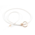 Slanke witte gevlochten taille riem met elegante gouden metalen gesp voor damesjurken - Wit