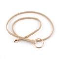 Ceinture tressée marron clair pour femme avec boucle ronde dorée pour robes - Beige Kaki