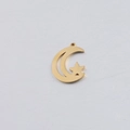 Colgante de luna creciente y estrella dorada con aro para creación de joyas DIY - 18*22.4mm Luna Estrella / Dorado