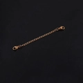 Detalle de cadena de extensión de acero inoxidable oro rosa con dos cierres de langosta - 7cm / Oro rosa