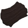 Detailed knit texture of wide dark brown winter headband with ribbed pattern style - Coffee