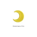 Macro view of 27mm yellow glitter moon acrylic pendant for DIY jewelry crafts - Yellow Glitter Moon / Yellow