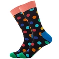 Chaussettes mi-hautes pour hommes à pois colorés en coton mélangé de style urbain - Taille 38-45 / Rose à Pois