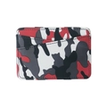 Dünner PU-Leder Kartenhalter mit rot-weiß-schwarzem geometrischem Camouflage-Muster - Camouflage Rot / Rot