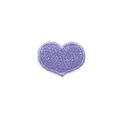 Self-adhesive light purple heart embroidery patch with detailed silk texture and white border - Big Heart - Purple