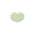 Mint green heart embroidery patch with white edge and self-adhesive backing for DIY - Big Heart - Beige