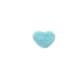 Light blue heart embroidery patch with white stitched edges and fabric texture - Small Heart - Blue
