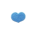 Blue heart embroidered patch with white stitched border for DIY clothing and crafts - Big Heart - Blue