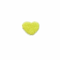 Yellow heart-shaped embroidered self-adhesive patch with white border for DIY crafts - Small Heart - Yellow