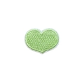 Light green heart-shaped embroidered patch with dense stitching for DIY clothing decoration - Big Heart - Green