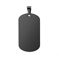 Blank black stainless steel rectangular dog tag pendant with rounded edges and matte finish - Round Corner Black 4.9*2.8*0.18cm