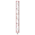 Floral canvas growth chart for kids with dual measurement scale on white background - Rose