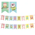 Detail of 3m paper Christmas bunting with cartoon Santa, reindeer and snowman patterns - Soft Colorful Cartoon Icons Style (HLSDLQ-19-017)