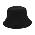 Detail of minimalist black faux suede bucket hat with premium smooth fabric texture - M (56-58cm) / Black