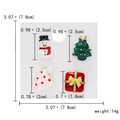 Vista dettagliata con dimensioni del set di spille natalizie in acrilico festivo - Stile Albero di Natale e Scatola Regalo (BC18Y1007-6)