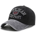 Berretto da baseball vintage nero e grigio con ricamo JENY JEAN COMPANY - Regolabile / Nero (Patchwork Grigio)