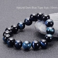 Bracciale di pietre naturali occhio di tigre blu scuro con perline da 10mm - Occhio di tigre blu intenso naturale (12 mm)