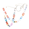 Cadena multicolor para gafas de acrílico con eslabones traslúcidos y clips de metal - Colorido