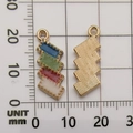 DIY colorful enamel gold lightning charm pendant for jewelry making, 20mm x 5mm size - Four Color Block Pendant (11033)
