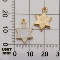 Star of David DIY pendants in white enamel and gold finish with measuring scale - White Star Pendant (11022)