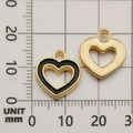 Golden heart-shaped oil-drip pendants in solid gold and black styles for DIY jewelry - Black Heart Pendant (10975)