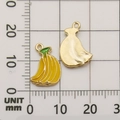Banana shaped alloy enamel pendant in yellow and gold finish for DIY jewelry - Yellow Banana