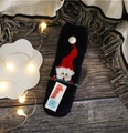 Navy coral fleece Christmas sock featuring Santa Claus pattern and thick soft texture - Adult (No Gift Box) / Navy Santa