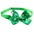 Detail of green Christmas pet bowtie with snowman pattern and adjustable neck strap - VN085-2 Green Snowman Merry Christmas