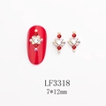 Détail de l'accessoire strass de luxe rouge et blanc pour ongles avec taille 7x12mm - Style Losange Diamant Blanc Diamant Rouge (LF3318)