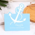Blue mini greeting card featuring a white anchor and Especially For You printed text - Blue Anchor