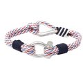 Bracciale nautico in corda intrecciata con chiusura a grillo in acciaio inossidabile - Camo Bianco a Forma di Cuore
