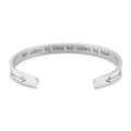 Silbernes Edelstahl-Armband mit Gravur und gebürsteter Oberfläche für Schwestern - Silber-Not sisters by blood
