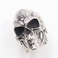 Anello teschio punk in acciaio inossidabile con incisioni meccaniche dettagliate di scheletri - US 7 / Color Acciaio