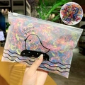 Colorful elastic hair ties in a frosted zipper bag featuring cartoon bird graphics - High Elastic Colorful Mixed Bagged (Style J)