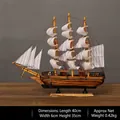 Modèle de voilier vintage en bois Cutty Sark fait main avec voiles blanches et support - 40cm Couleur Bois Brûlé