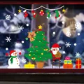 Christmas window static stickers featuring Santa Claus and snowman for festive glass decor - Christmas Tree Snowman Reindeer Hanging Style (HL-SDJDT-17-033)