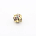 Multicolor zircon sphere pendant with gold plating and colorful stones for jewelry - 8mm / Gold Multicolor Zirconia