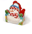 Detail of Christmas snowman gift basket with festive candy box packaging and illustrations - Snowman