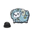 Broche de oveja de aleación con lana azul brillante y patrón de estrella amarilla - Estilo Oveja (A00444) / Azul