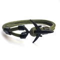 Army green paracord bracelet featuring a minimalist black airplane buckle design - Army Green (Dual Hole-08)