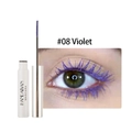 Detail of Violet #08 mascara showing vibrant purple effect on long curly eyelashes - 5ml / Purple