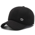 Klassische schwarze Winter-Baseballkappe für Herren mit Wollmischung und Metalllogo - Verstellbar / Schwarz